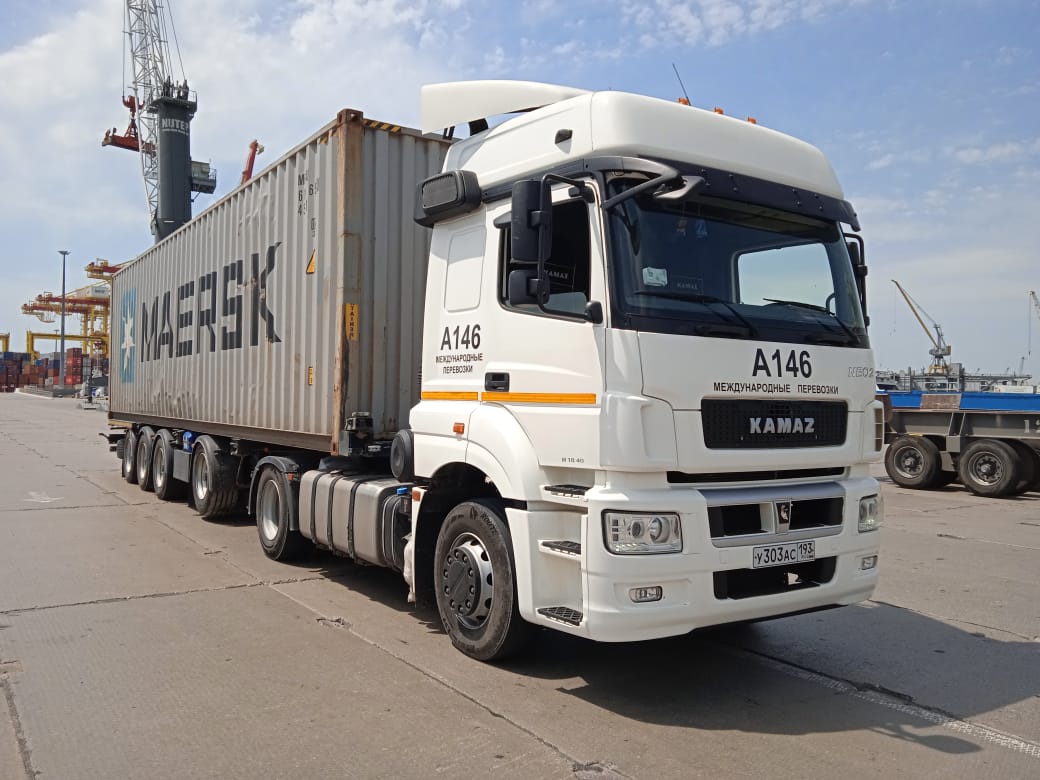A146 container truck in the Port of Novorossiysk